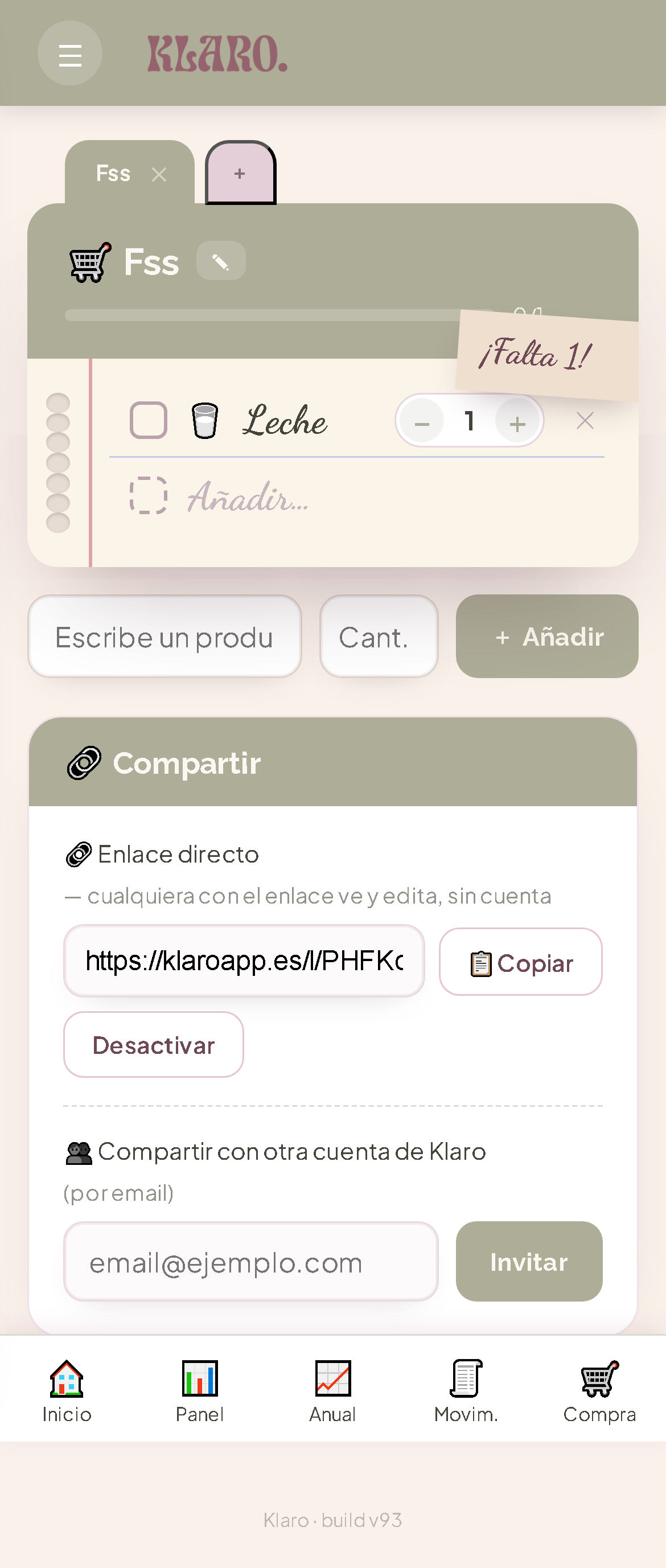 Lista de la compra